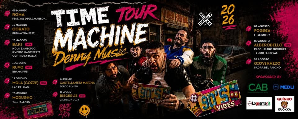 Denny Music, con il “Time Machine Tour 2026” un viaggio tra gli anni ’90, i Duemila e la loro musica originale