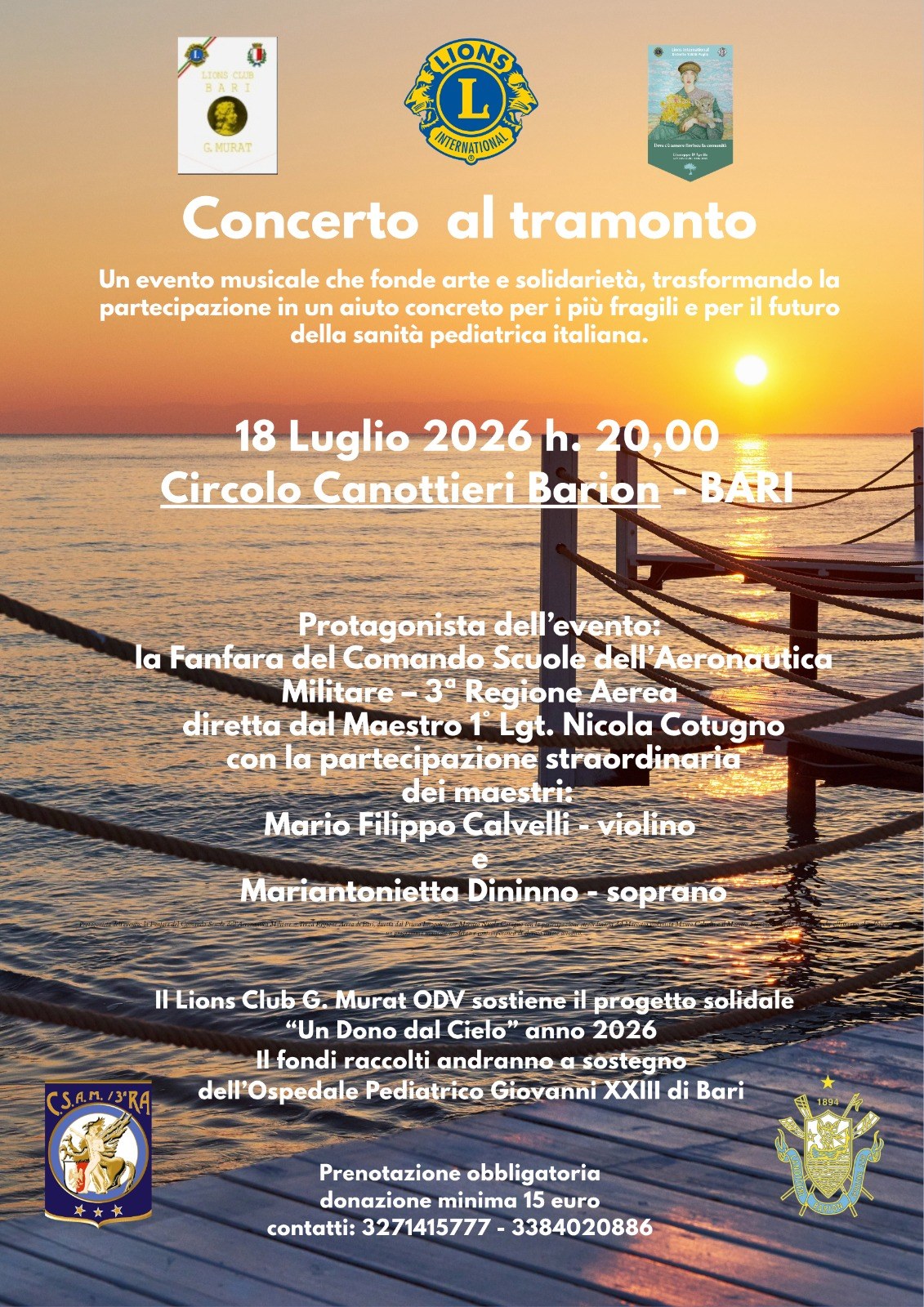 🦁CONCERTO AL TRAMONTO🦁 Musica, Solidarietà e Speranza