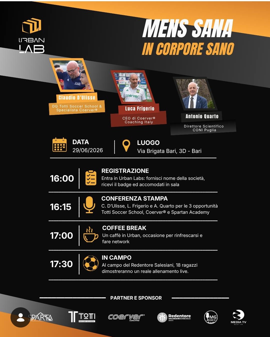 Mens Sana in Corpore Sano, a Bari, sport, formazione e futuro dei giovani.