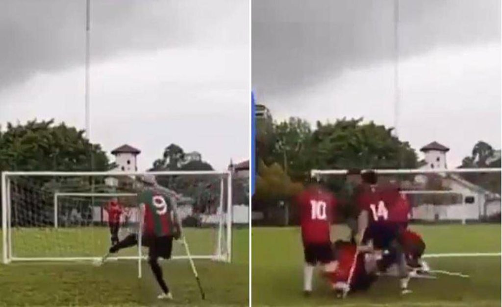 Finale di calcio tra giocatori amputati, maxi-rissa a colpi di stampelle